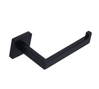 Stainless Steel Toilet Paper Holder Durable Oxidation Safe Wall Mounted Tissue Roll Rack for Bathroom Kitchen Matte Black exterior Easy to Install