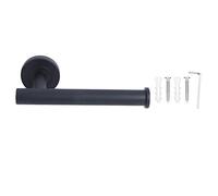Stainless Steel Toilet Paper Holder Wall Mount Modern Simple Towel Rack Bathroom Tissue Storage Organizer Black 15.5x5cm