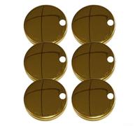 Stainless Steel Toilet Seat Hinge Fixings Covers, 60Mm Diameter Gold Top Fix, Easy Installation, Resistant, Low Maintenance, 6 Pieces For Bathroom