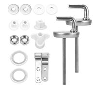 Stainless Steel Toilet Seat Hinge Replacement Kit with Fittings - Universal Repair Parts for Most Standard Toilets