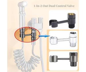 Stainless Steel Toilet Spray Nozzle Holder with 360° Rotating Bracket, No-Drill Mounting for Easy Installation, Compatible with Most Standard Spray Nozzles and Shower Heads