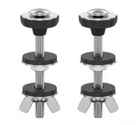 Stainless Steel Toilet Tank to Bowl Bolt Kit M6*65mm Split Washer Fastener for Bathroom Toilet Tank Installation Repair Replacement Parts Silver Black 2 Pieces