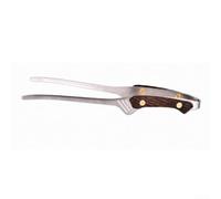 Stainless Steel Tongs 24cm Walnut Handle Heavy Duty Cooking Clamp for BBQ Grill Kitchen Food Serving
