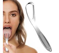 Stainless Steel Tongue Scraper | Ergonomic Hygiene Tool - Fan Shape Tongue Scraper with Wide Ergonomic Handle for Daily Bathroom Use