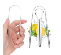 Stainless Steel Tongue Scraper Set - 1 U & 1 Y-Shaped Tongue Cleaner for Adults & Kids, Fresh Breath, Healthy Mouth, Tongue Cleaners, Durable, Rust-Resistant, Travel-Friendly, Easy to Clean, Reusable.