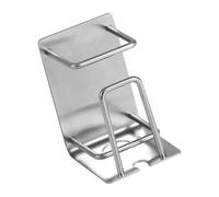 Stainless Steel Toothbrush Holder Rack Wall Mounted Self Adhesive | Rinsing Cup and Toothpaste Tube Support, Punch Free Setup, Smooth Rounded Finish for Small Bathrooms