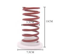 Stainless Steel Toothbrush Holder with Spring Design for Home Bathroom and Makeup Brush Organization, Red/Green Red