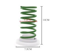 Stainless Steel Toothbrush Holder with Spring Design for Home Bathroom and Makeup Brush Organization, Red/Green Green