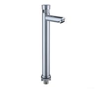 Stainless Steel Touch Press Basin Faucet with Auto Time Delay Shut Off, Chrome Plated Rust Resistant Finish, Soft Water Flow for Bathroom, Kitchen, and Hotel Applications (C)
