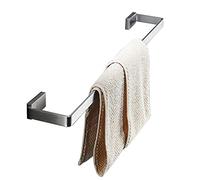 Stainless Steel Towel Bar 50 cm - Wall-Mounted Single Towel Holder for Bathroom or Kitchen - Brushed Silver Finish -, Stylish, Space-Saving Design
