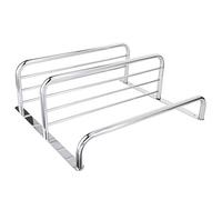 Stainless Steel Towel Rack 3 Tier Wall Mounted Dual Row Shelf Bathroom Storage 55x45x21cm