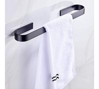 Stainless Steel Towel Rack 60cm Wall Mounted Bathroom & Kitchen Space Saving Black Aluminum Towel Holder Stylish Storage Solution for Towels and Accessories