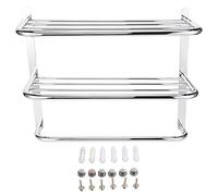 Stainless Steel Towel Rack, Bathroom Shelf 3-Tier Wall Mounting with 3 Tiers 2 Tier Modern Chrome Wall Mounted Bathroom Shelf Unit Towel Rail Rack Bars for Toilet Kitchen Living