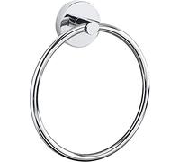 Stainless Steel Towel Ring 16cm / 6.3in, Chrome Bathroom Hand Towel Holder Wall Mounted, Round Towel Rack for Kitchen, Toilet, Cloakroom, Modern Silver Circular Towel Hanger