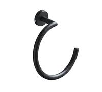 Stainless Steel Towel Ring Semi-Circular Shower Hanger Wall Mounted Towel Holder for Bathroom-Black