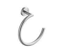 Stainless Steel Towel Ring Semi-Circular Shower Hanger Wall Mounted Towel Holder for Bathroom-Silver