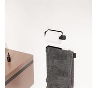 Stainless Steel Towel Set - Toilet Paper Holder and Towel Ring - Self Adhesive, 25CM & 17CM (MATTE BLACK)