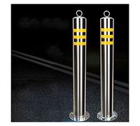 Stainless Steel Traffic Barricade Post - 29.5in Reflective Delineator for Driveways Parking Lots & Public Spaces - 2-Pack Safety Cones