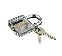 Stainless Steel Transparent Plum Blossom Padlock Style, Padlock with 2 Key, Training Lock Professional Cutaway View, Internal Practice Key Padlock, Clear Lock 1 PCS