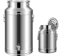 Stainless Steel Transport Can with Sealed Lid and Spigot Dispenser - Heavy Duty for Wine, Oil, and Liquid Storage