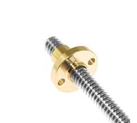 Stainless Steel Trapezoidal Spindle， CNC 3D Printer T12 Lead Screw with Brass Nut, for Home Improvement Linear Guides threaded rod(Pitch 2mm Lead 4mm,250mm)