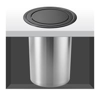 Stainless Steel Trash Can Cover, Round Kitchen Cabinet rt Lid, Concealed Waste Chute Door Cover, Countertop Garba Lid for Modern Kitchens