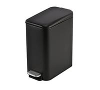 Stainless Steel Trash Can - Foot-Operated Indoor Rectangular Waste Bin for Kitchen, Living Room, Bedroom 5L Capacity (B)