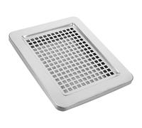 Stainless Steel Trash Can Gridding Lid with Tray for Outdoor Use | Smoke Extinguishing Ash Tray Accessory Set, Rectangular Cover for Cigarette Ends, Silver Finish