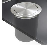 Stainless Steel Trash Can Set, Countertop Garbage Bin with Swing Lid, Built-In Design for Kitchen and Dining Room, Durable Countertop Bucket for Efficient Waste Management