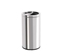 Stainless Steel Trash Can, Swing-Top Waste Bin for Indoor and Outdoor Use, Suitable for Offices, Shopping Malls, Airports, and Public Spaces, 25x61cm