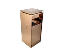 Stainless Steel Trash Can with Removable Inner Bucket and Ashtray Top Cover for Home and Office Use