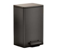 Stainless Steel Trash Can with Soft-Close Lid, 15L Pedal Waste Bin for Home, Office & Business, Sleek Black Indoor Garbage Container