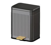Stainless Steel Trash Can with Soft-Close Lid, Step-Open Design, Fingerprint Proof, Retro Pedal Wastebasket with Inner Liner, 6/13 Liter Capacity
