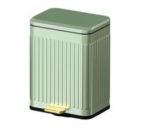Stainless Steel Trash Can with Soft-Close Lid, Step-Open Design, Fingerprint Proof, Retro Pedal Wastebasket with Inner Liner, 6/13 Liter Capacity