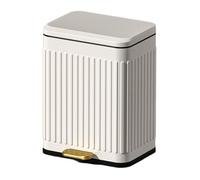 Stainless Steel Trash Can with Soft-Close Lid, Step-Open Design, Fingerprint Proof, Retro Pedal Wastebasket with Inner Liner, 6/13 Liter Capacity