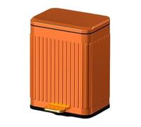 Stainless Steel Trash Can with Soft-Close Lid, Step-Open Design, Fingerprint Proof, Retro Pedal Wastebasket with Inner Liner for Kitchen or Office Use