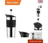 Stainless Steel Travel Press Set - 0.35L Coffee Maker with Reusable Filter