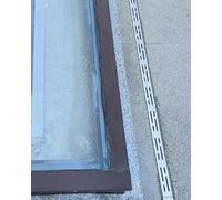 Stainless Steel Trench Drain Grate Kit, Outdoor Slim Channel Drain for Yard & Driveway, Rectangular Drainage Solution with Downspout - 2 Pack