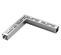 Stainless Steel Trench Drain Kit, Right Angle Channel Drain, Garden Kitchen Balcony Gutter, Drainage Trough For Bathroom/Kitchen/Yard/Driveway(25x10x10cm)