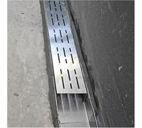 Stainless Steel Trench Drain Kit with Removable Grate for Outdoor Yard Garden Farm Deck Drainage
