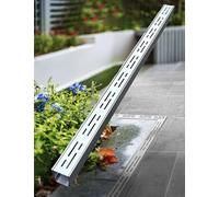 Stainless Steel Trench Drain System for Outdoor Water Drainage in Yards, Garages, Patios - Effective Solution for Redirecting Water and Preventing Flooding