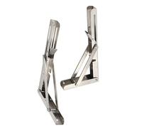Stainless Steel Triangle Folding Shelf Bracket 2pcs | Sturdy Support Bracket, Multi-purpose Home or Shop Use, Silver Finish, Triangle Shape, Bench Ready