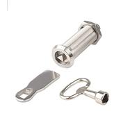 Stainless Steel Triangle Lock Cabinet Lock Switch Control Cabinet Rotary Tongue Lock MA036 1Pcs(B Lock and 1 Key)