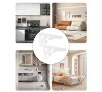 Stainless Steel Tripod Bracket for Wall-Mounted Shelves & Cabinets - Right-Angle Support Bracket Compatible with Drywall, Brick, Concrete - 6/8/1(Black)