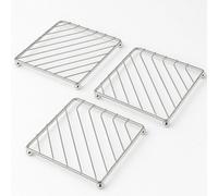 Thrink Stainless Steel Trivet Set of 3 - Heat Resistant Pot Stands for Kitchen & Dining Table - Durable Rustproof Metal Hot Pads for Pans, Pots, Dishes & Kettles - Modern Hollow-Out Heat Mats