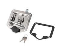 Stainless Steel Truck Tool Box Latch, T Handle Lock for Toolboxes, Folding Flush Mount Latch with Rubber Pad and Keys, for Homes Offices Commercial Use