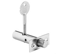 Stainless Steel Tube Well Lock With Key For Fire Escape Doors And, Silver Security Bolt Set Including Cover Plates And Screws For Home Improvement(Iron)