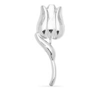 Stainless Steel Tulip Flower Brooches Pins For Women Unisex Classical 2-color Plants Clothes Brooch Pins,silver