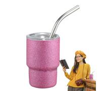 Stainless Steel Tumbler With Straw Portable Water Drinkware Beverage | Double Wall Leakproof BPA Free Reusable Vacuum Insulation Double Wall Travel Car Cup Holder for Outdoor Camping Tri Purple