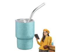Stainless Steel Tumbler With Straw Portable Water Drinkware Beverage | Double Wall Leakproof BPA Free Reusable Vacuum Insulation Double Wall Travel Car Cup Holder for Outdoor Camping Tri Blue